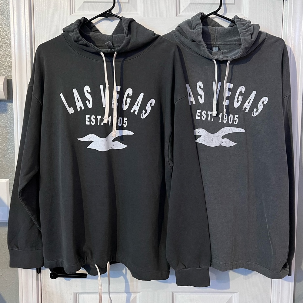 (2) American Apparel One size Hoodie - Can fit up to XL. Dark grey & Light grey